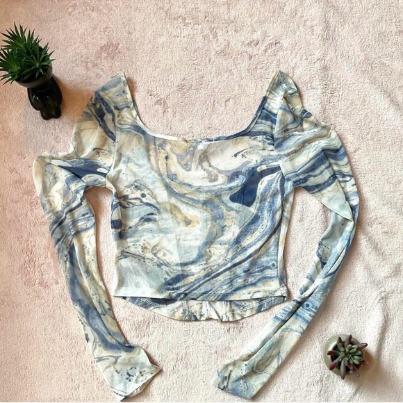 AntiStar Marble Corset Mesh Top - Picture 2 of 5